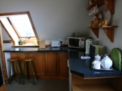 The well equiped Hayloft kitchen, the cooker and fridge are in the other corner out of view!