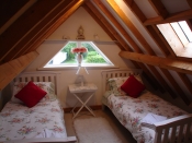 Twin bedroom in Stable Cottage at Westbrooke Barns, holiday accommodation in central Norfolk