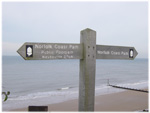 Sign post for the North Norfolk coastal path